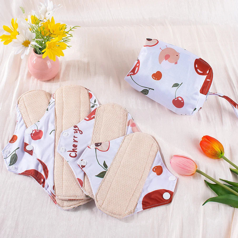 Reusable Sanitary Napkins Soft 4pcs with 1 Mini Wet Bag