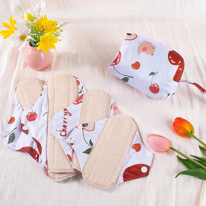 Reusable Sanitary Napkins Soft 4pcs with 1 Mini Wet Bag