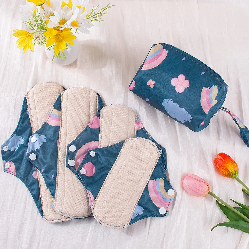 Reusable Sanitary Napkins Soft 4pcs with 1 Mini Wet Bag