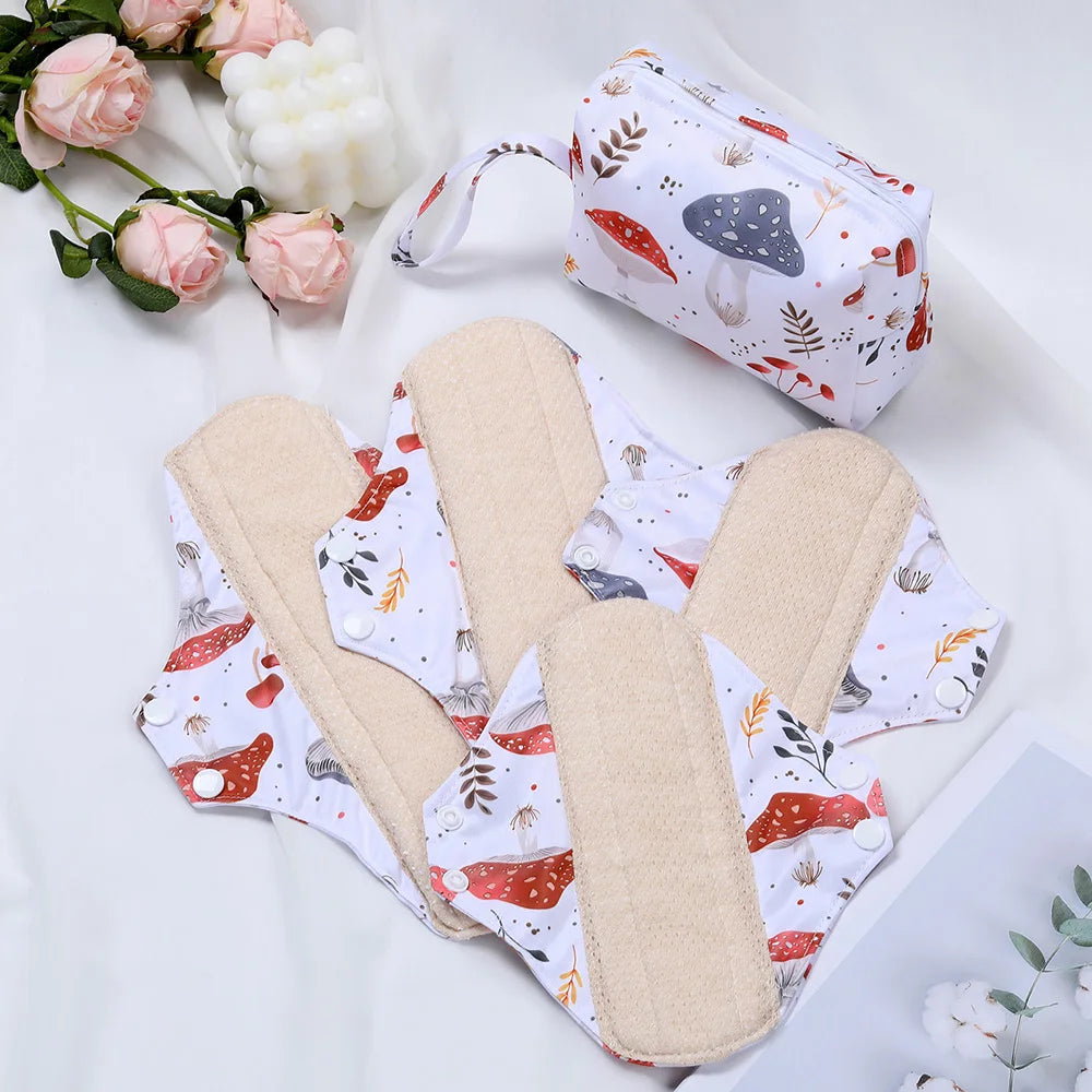 Reusable Sanitary Napkins Soft 4pcs with 1 Mini Wet Bag