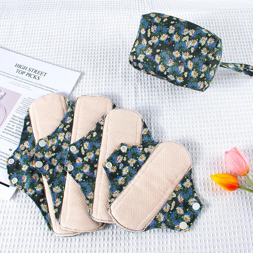 Reusable Sanitary Napkins Soft 4pcs with 1 Mini Wet Bag