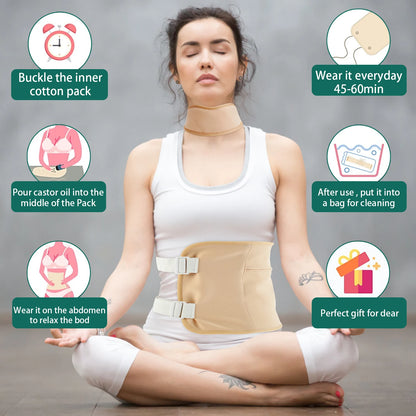 5 Pcs Castor Oil Reusable Pack Wrap