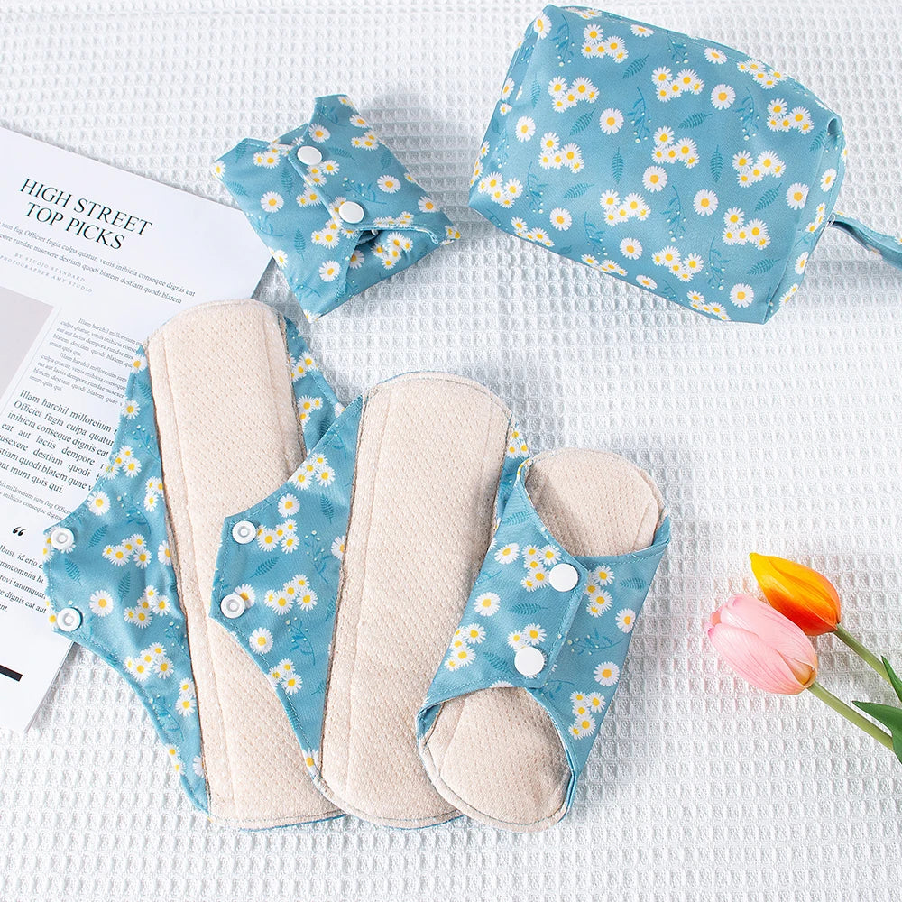 Reusable Sanitary Napkins Soft 4pcs with 1 Mini Wet Bag