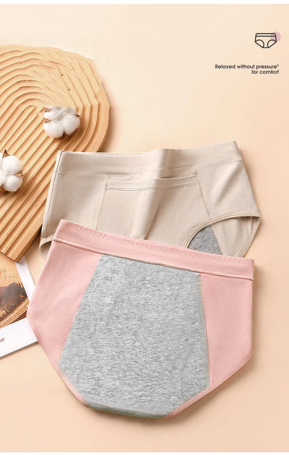 4Pcs Women's Menstrual Leak Proof High Waist Cotton Panties