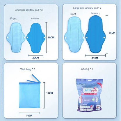 5pcs S/M  Reusable Sanitary Pads with Wet Bag