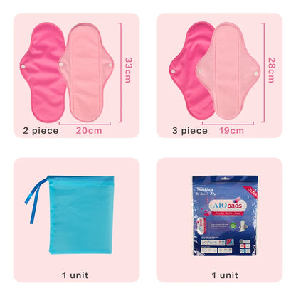5pcs S/M  Reusable Sanitary Pads with Wet Bag