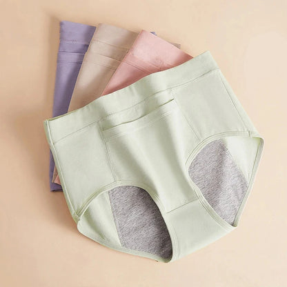 4Pcs Women's Menstrual Leak Proof High Waist Cotton Panties
