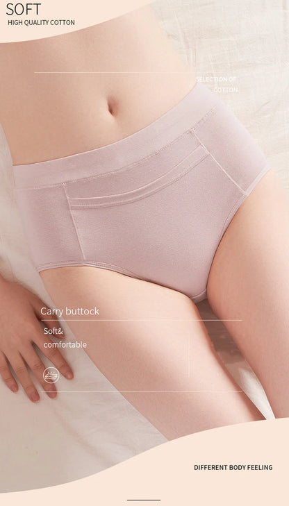 4Pcs Women's Menstrual Leak Proof High Waist Cotton Panties